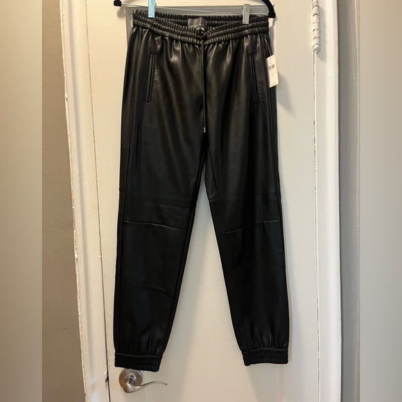 Anthropologie Vegan Leather Joggers 27” - Picture 1 of 7